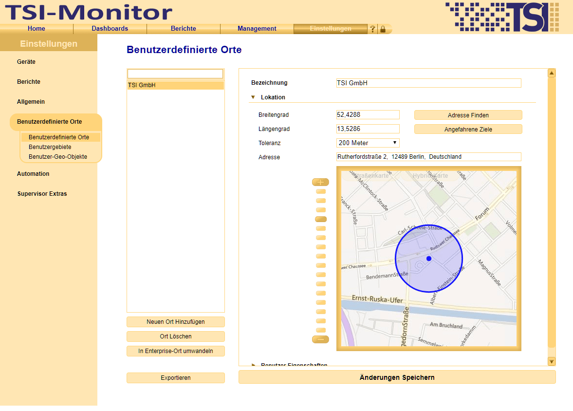 Versehen Sie interessante Positionen mit einem für Sie eindeutigen Namen